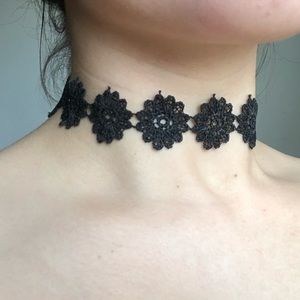 Black Flower Choker
